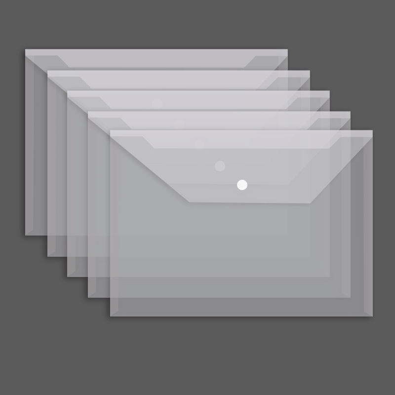 Bolsa de archivo con botón A4, bolsa de documentos transparente, almacenamiento de papel de prueba para estudiantes, carpeta de almacenamiento de contrato de datos de oficina, bolsa a presión impermeable