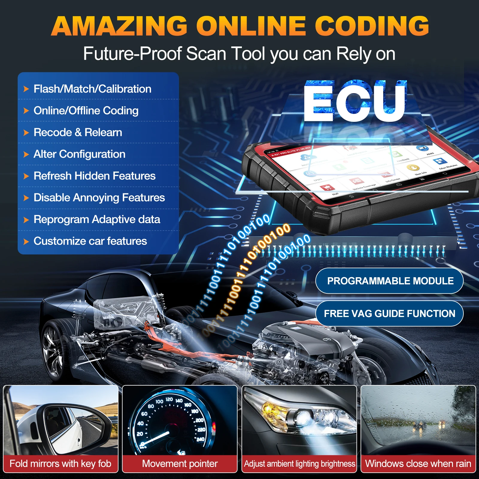 LAUNCH X431 PRO Elite outil de diagnostic OBD2 31 + réinitialiser DOIP CAN FD ECU codage FCA Autoauth système complet Scanner 2 ans mise à jour gratuite