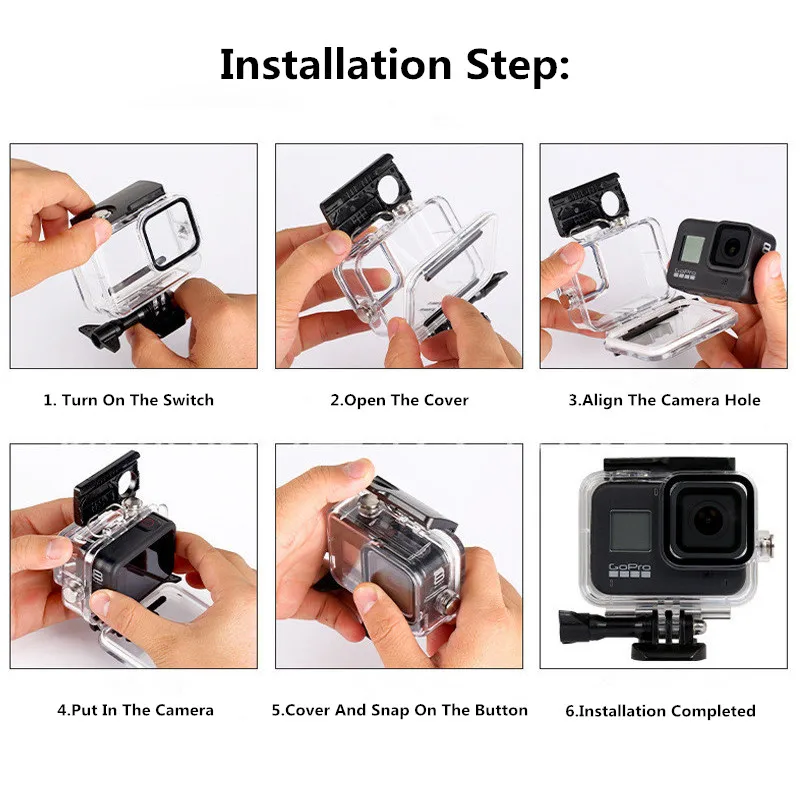 Custodia impermeabile 60M per GoPro Hero 13 12 11 10 9 Custodia subacquea per Go Pro Hero 9 10 11 12 13 Accessori