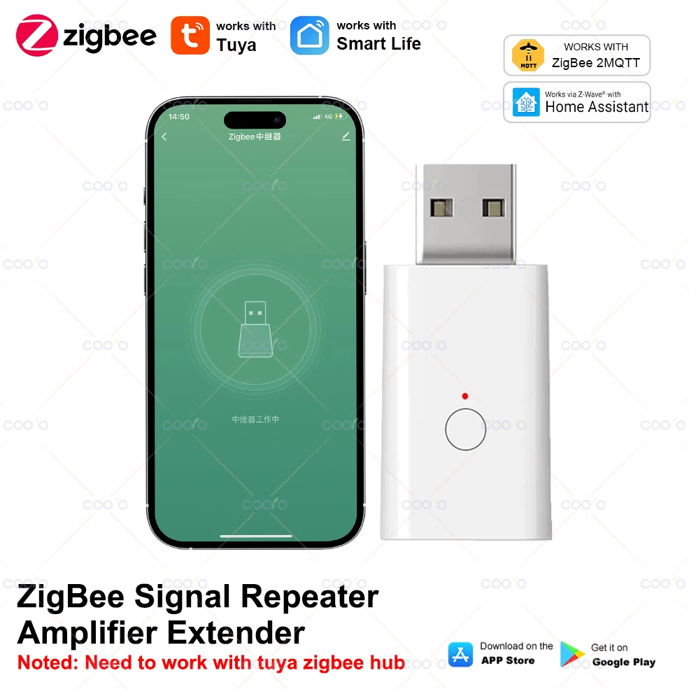 Tuya ZigBee Repeater Drahtloser Signalverstärker USB-Extender funktioniert mit ZigBee Gateway Home Assistant Zigbee2mqtt Smart Life App