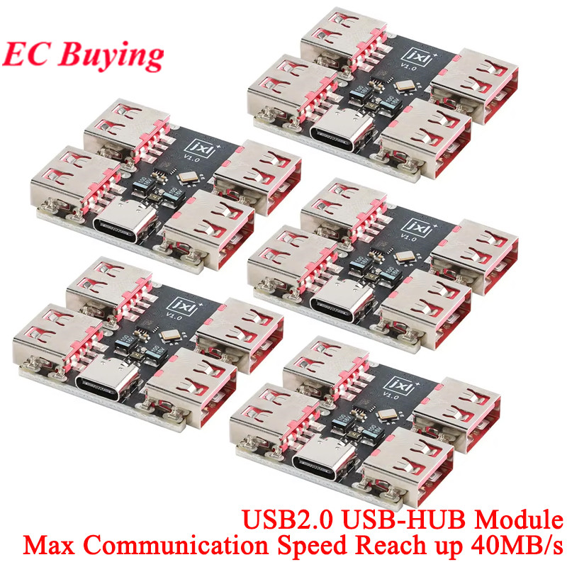 1-5 шт. USBHUB USB2.0 4-портовый модуль расширения контроллера USB 2.0 на 4-канальный разветвитель USB-HUB Type-C плата расширения 40 МБ/с