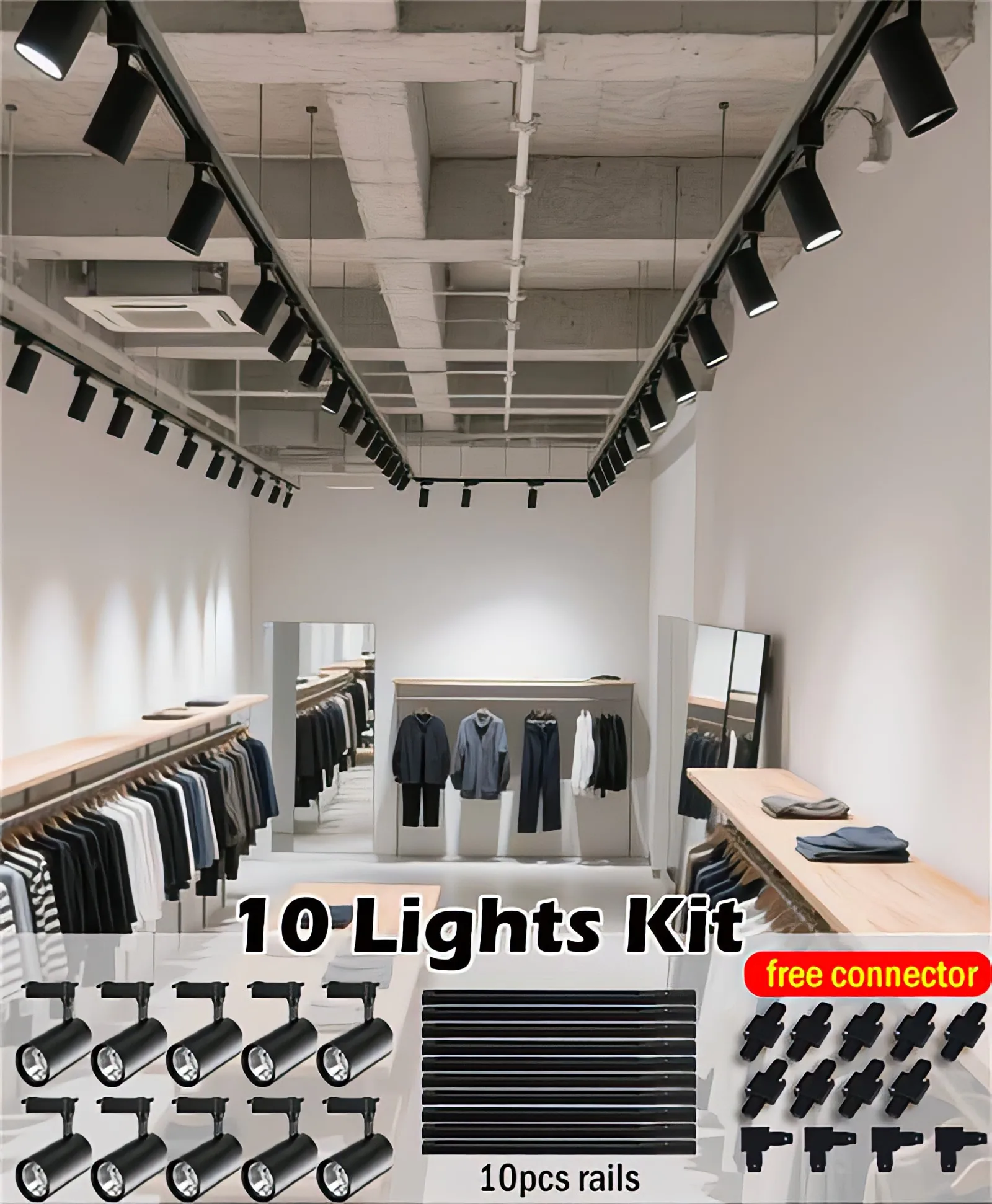 Juego de luces de pista LED, iluminación de riel, punto de techo, lámpara de pista Led, foco de luz de riel, foco de 220V para cocina, tienda, hogar