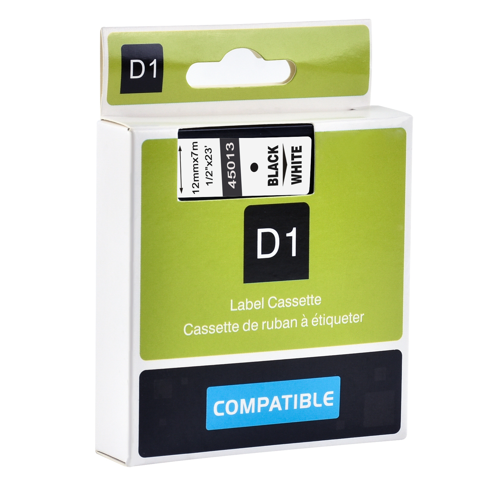 1 peça fitas compatíveis dymo d1 6/9/12/19/24mm 45010 45013 45018 40910 40913 43613 18445 18444 para dymo labelmanager lm160 210d