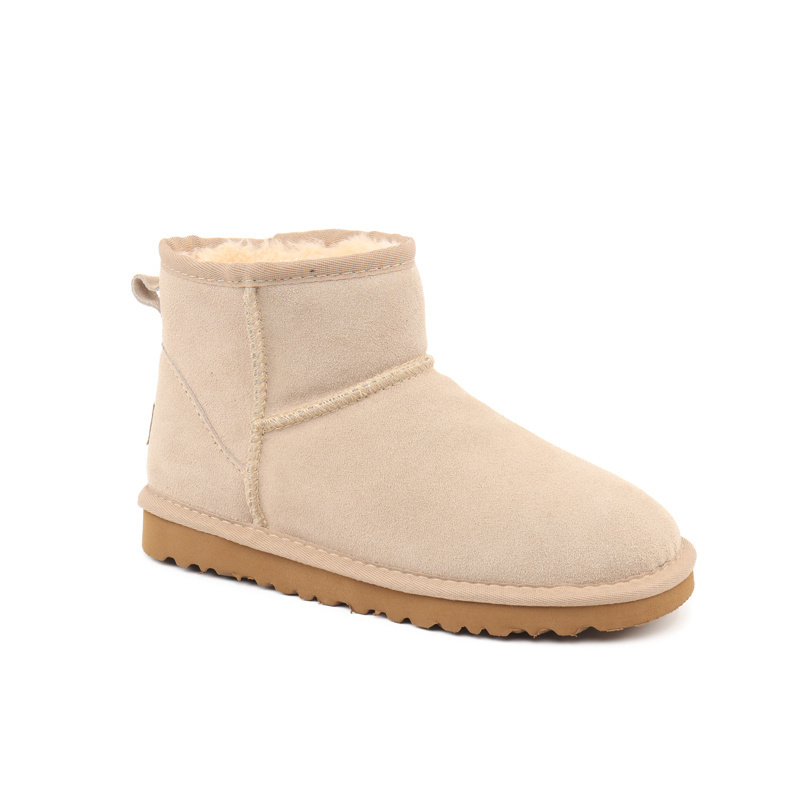 Роскошная обувь, уличные хлопковые ботинки, замшевые туфли с высоким берцем, женские нечеткие ботильоны, лоферы с круглым носком, популярная в Австралии, домашняя одежда