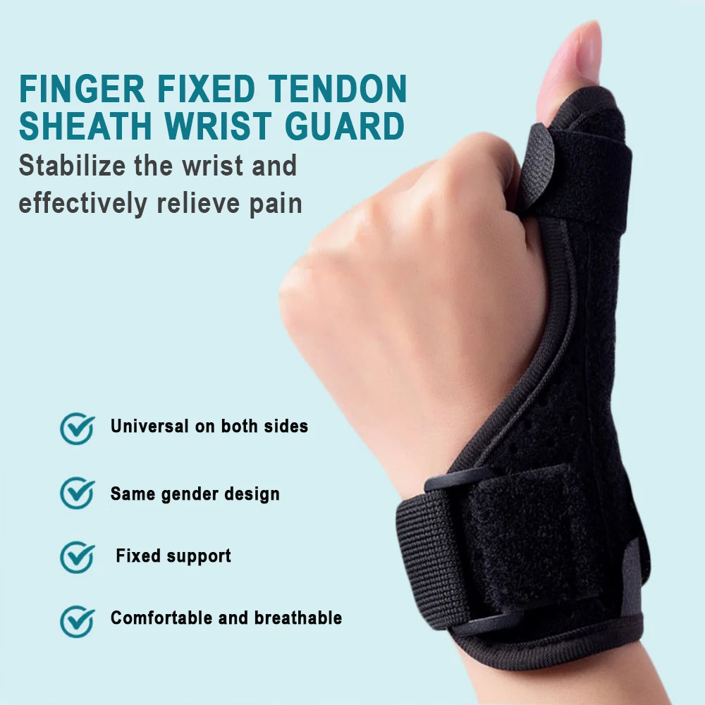 Férula para pulgar para 1 persona, mano derecha e izquierda, soporte para pulgar Reversible, funda para tendón, protección para muñeca, funda para pulgar