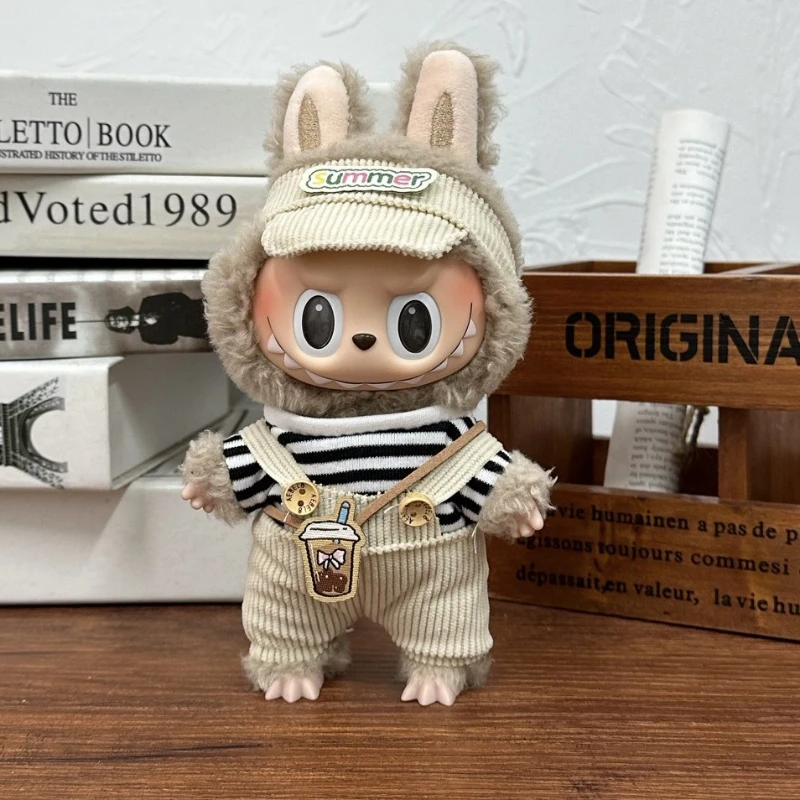 Labubu Puppenkleidung Capybara Cos Anzug V1 V2 V3 Outfit Stilvolles Kleidungsset für Plüschtierpuppen 17 cm süßes Modellzubehör