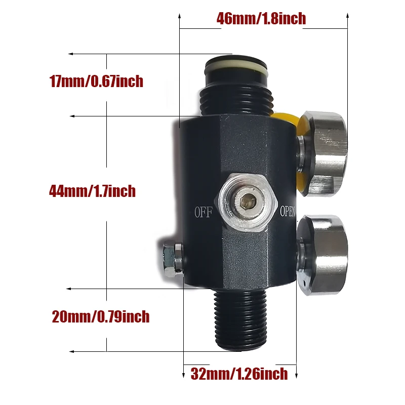 HPA Regulator with Pin Air Valve Regulated Output 0 to 3000psi M18*1.5, 5/8"-18UNF Dual Gauge Adjustable Pneumatic Fill Station