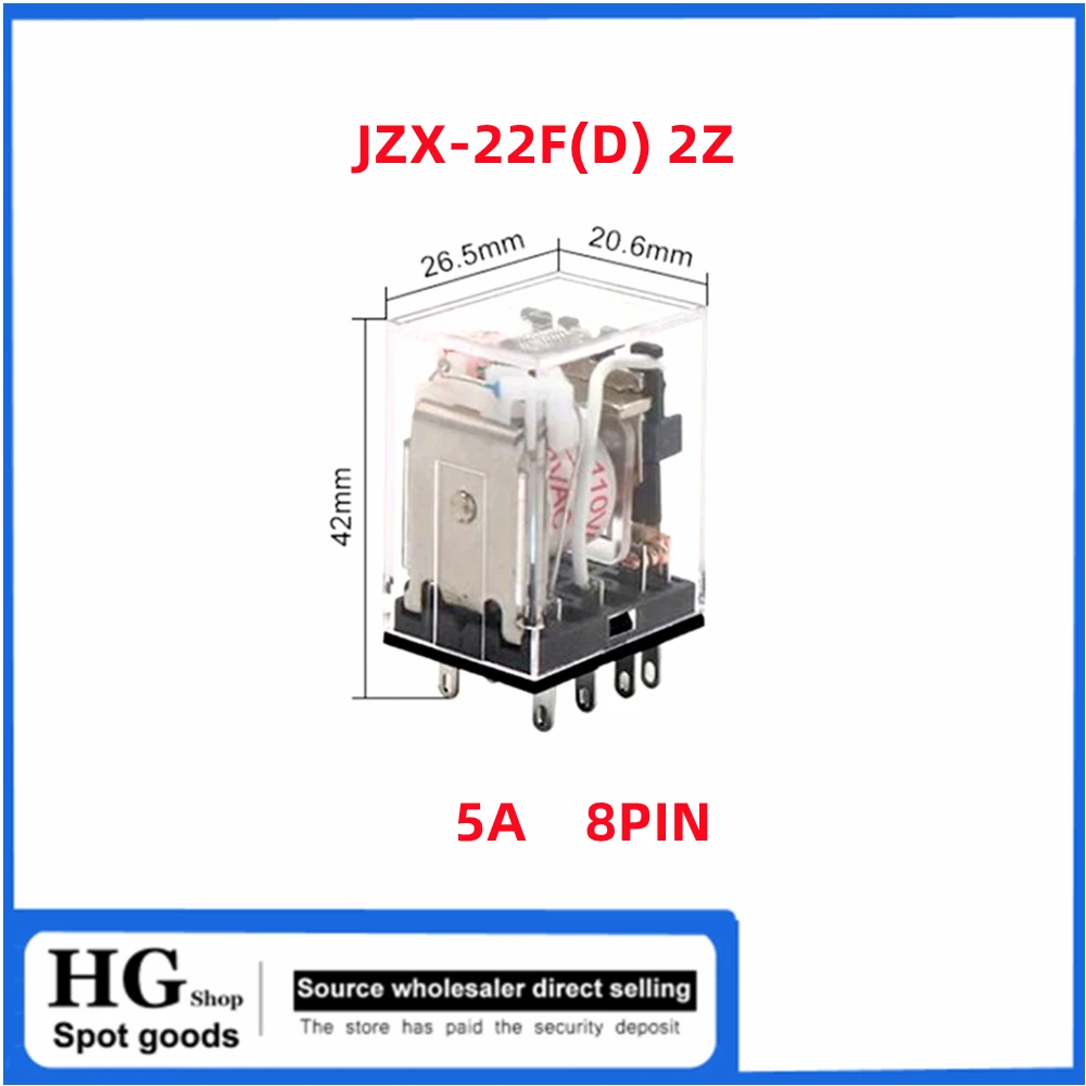 JQX-13F 2Z Nuovo originale AC AC220V DC 24V8 pin JZX-22F 2Z JZX-22F 3Z 11pin JZX-22F 4Z Relè elettromagnetico a 14 pin