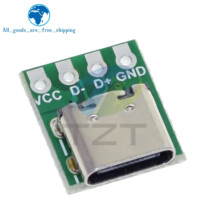 TZT 1/5/10 Uds conector USB 3,1 tipo C adaptador de placa PCB de prueba de 16 pines conector 16P para transferencia de Cable de línea de datos