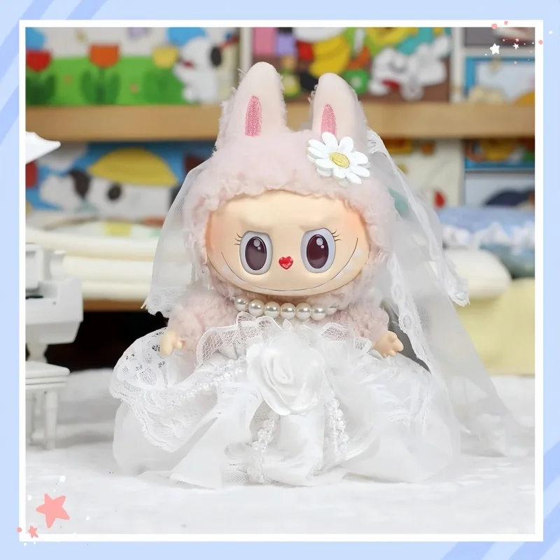 Réplica de caja ciega de la serie Monster Labubu Mokoko, muñeco de novia de boda, juguete de escritorio, figura Haruno, regalo de cumpleaños, gran oferta, 2025