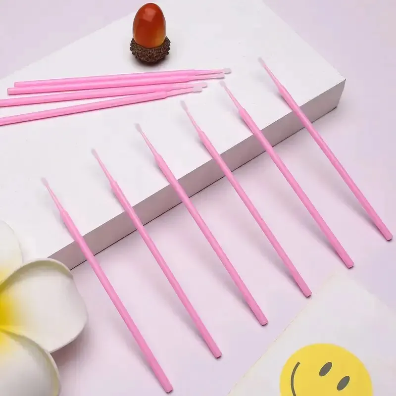 Escova de rímel em miniatura descartável para maquiagem, limpeza e cuidados pessoais compatíveis rosa