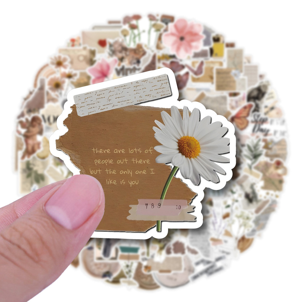 10/30/60/120 個レトロアート花蝶美的ステッカーヴィンテージデカールラップトップ電話荷物スクラップブック車落書きステッカー