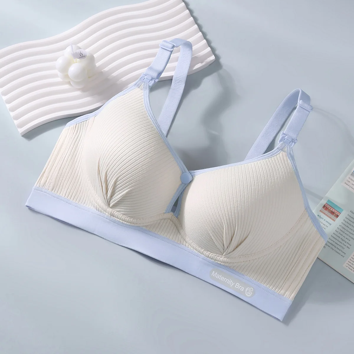 Sutiã de enfermagem respirável sem costura feminino para todas as estações push-up puro algodão sem underwire pijamas para grávidas