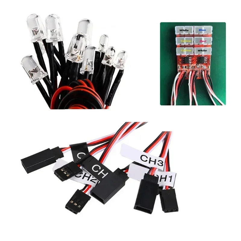 Rc-Auto-Simulationsblitzlicht, 12 LED-Beleuchtungsset, Lenkbremse für Modelle im Maßstab 1:10, Yokomo Tamiya TRX HSP HPI Axial Rc4wd