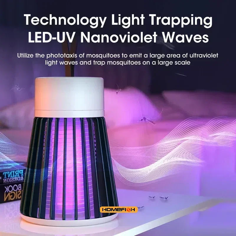 1PC ไฟฟ้า Shock ยุง Killer โคมไฟกันน้ํา Two-in-One Bug Zapper สําหรับห้องนอนกลางแจ้ง-ฆ่า Moths Wasps Gnats เพิ่มเติม!