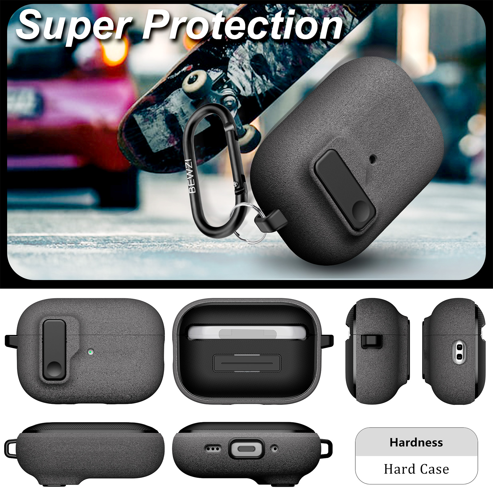 Schutzhülle für Airpods Pro 2, Drucktastenschalter, magnetischer Pop-open-Deckel für Airpods Pro 2. Generation