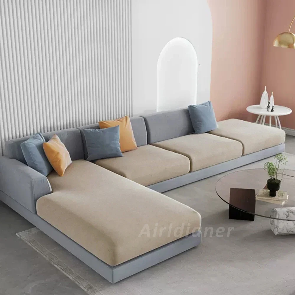 Nhung Siêu Mềm Sofa Ghế Đệm Cho Phòng Khách Dày Sang Trọng Sofa Có Co Giãn L Hình Góc Ghế Sofa nắp Trượt