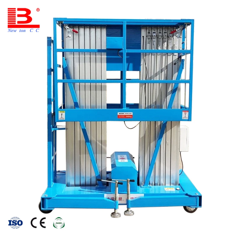 モバイル電気リフト装置、カーゴリフト、作業プラットフォーム、空中、油圧リフター、500kg、300kg、200kg、14m、16m