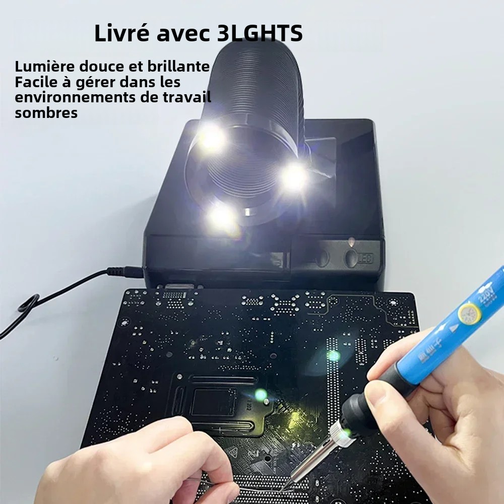LUXIANZI – extracteur de fumée, Instrument pour fumer avec lumière LED, filtre à charbon actif 220v, éponge, fer à souder, absorbeur de fumée