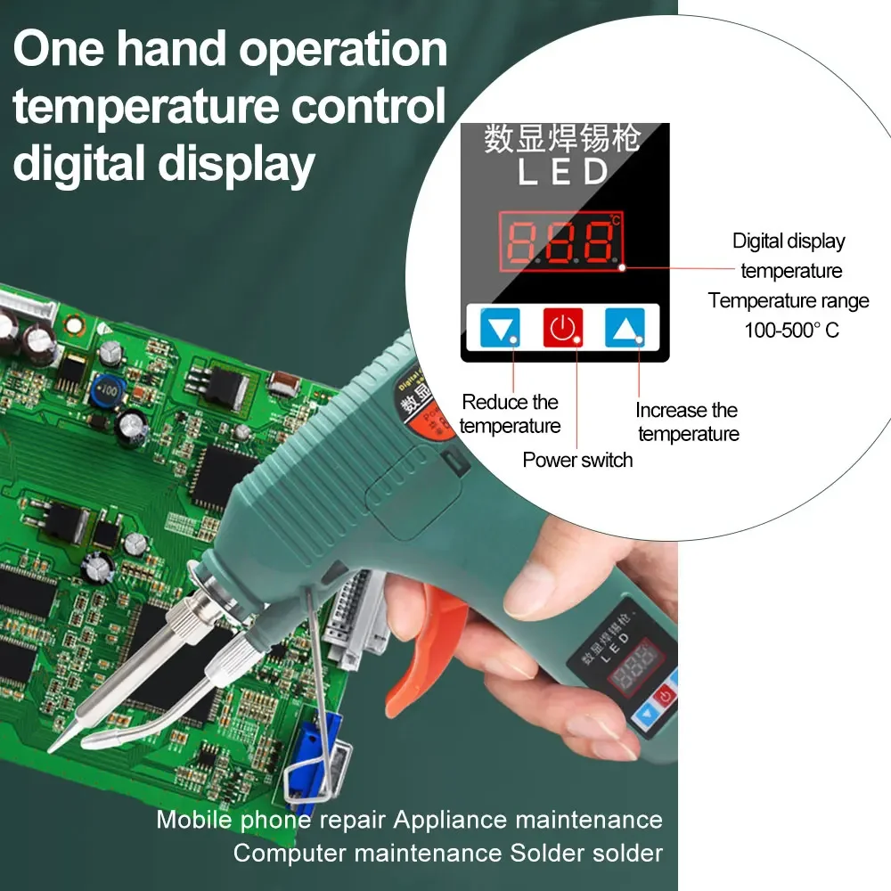 80W Digital Display Soldering Iron Gun 110V / 220V 180-520°C Adjustable Temperature Automatic Send Tin Gun welding Repair Tool