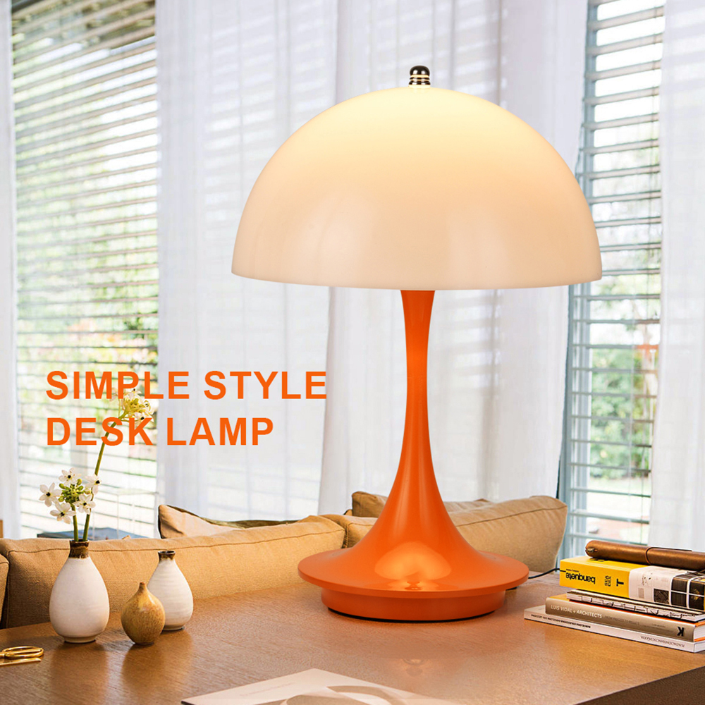 Lámpara de mesa pequeña con forma de seta LED, lámpara de noche para dormitorio con carga USB portátil, regulable, capullo de flor