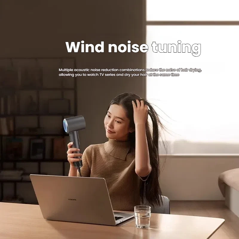 XIAOMI Secador de cabelo de alta velocidade H501 Cuidados com os cabelos com íon negativo 110000   Rpm Dry 220V versão CN (com adaptador UE) velocidade do vento 62 m/s
