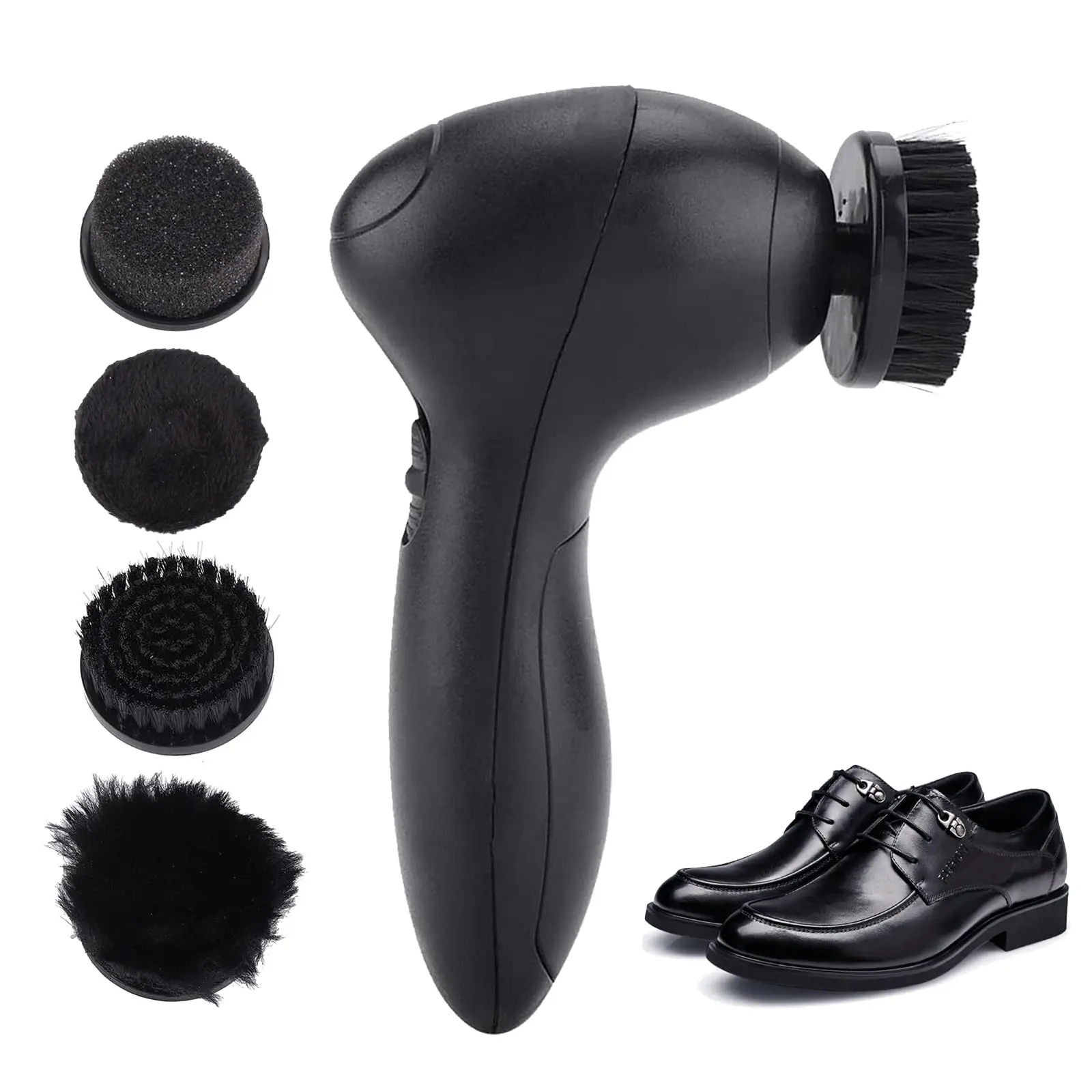 Juego de cepillos limpiadores de zapatos eléctricos, pulidor de zapatos, limpiador de polvo, limpiador de cuero portátil para zapatos de cuero, zapatillas para bolsos, sofá