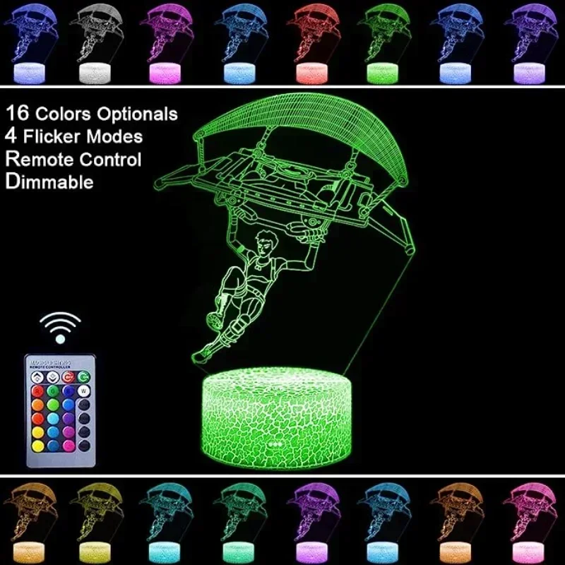フォートナイト 3D イリュージョンランプゲームセットアップパターン LED ナイトライトゲーマー装飾テーブルランプゲームルームの装飾