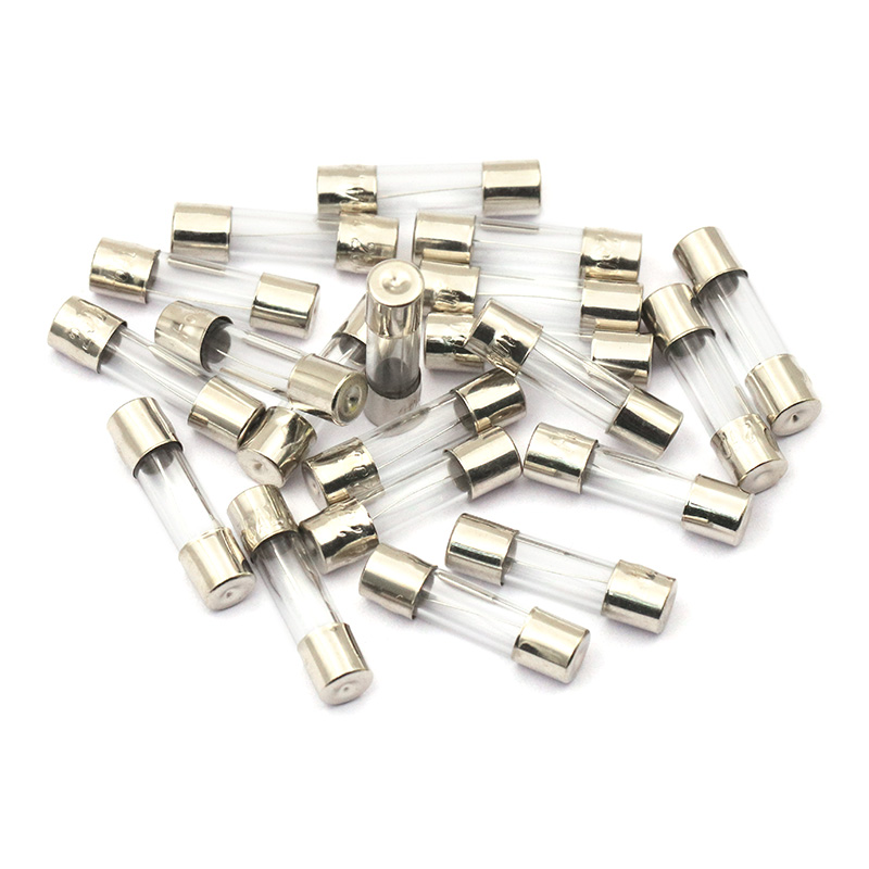 100 peças conjunto 5x20mm fusível de tubo de vidro de sopro rápido sortido, fusíveis de vidro de sopro rápido
