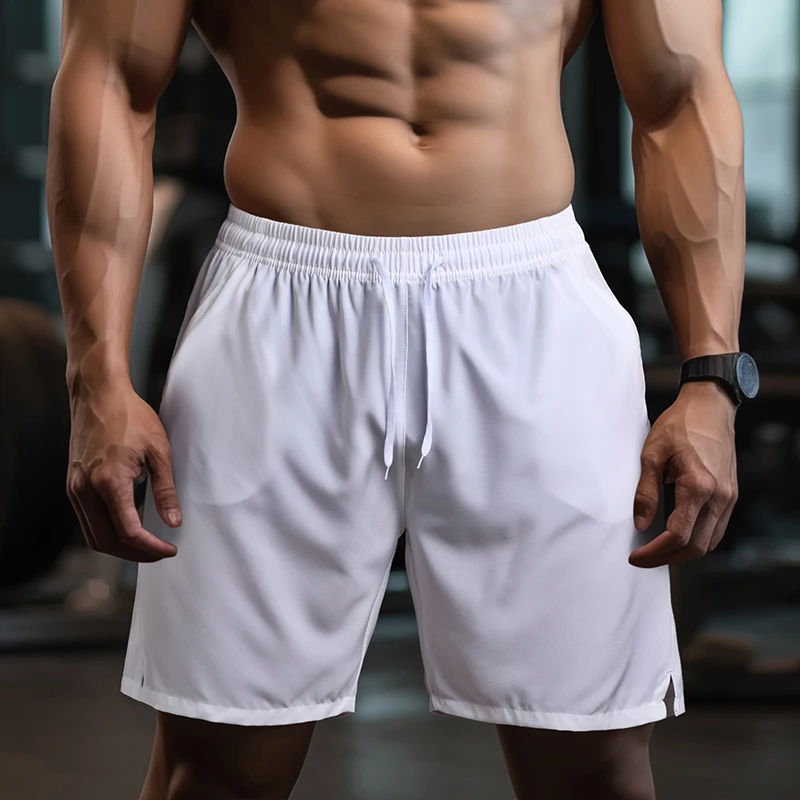 UETEEY ผู้ชายร้อนกางเกงขาสั้นน้ําหนักเบาสั้นกางเกงวิ่ง Squat ฟิตเนส Mens GYM Quick-drying ชายกางเกงขาสั้น Drawstring