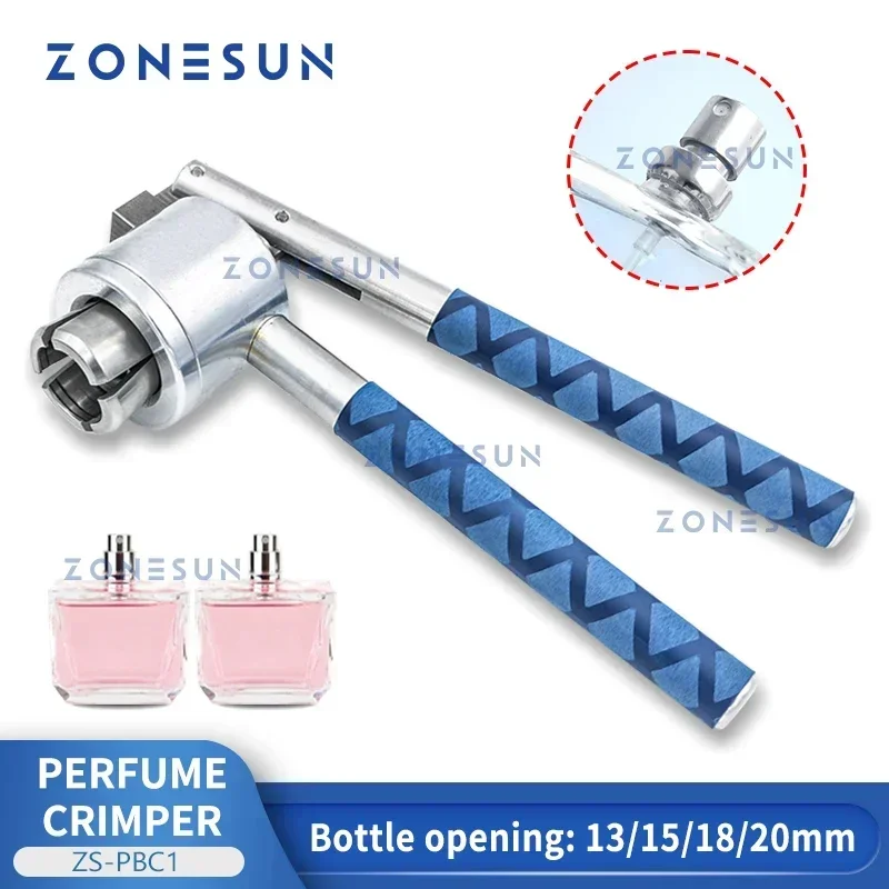 ZONESUN Lọ Nước Hoa Bằng Tay Crimper ZS-PBC1 Lọ Máy Hàn Miệng Túi 13/15/18/20Mm Gắn Mũ Phun Inox cầm Tay
