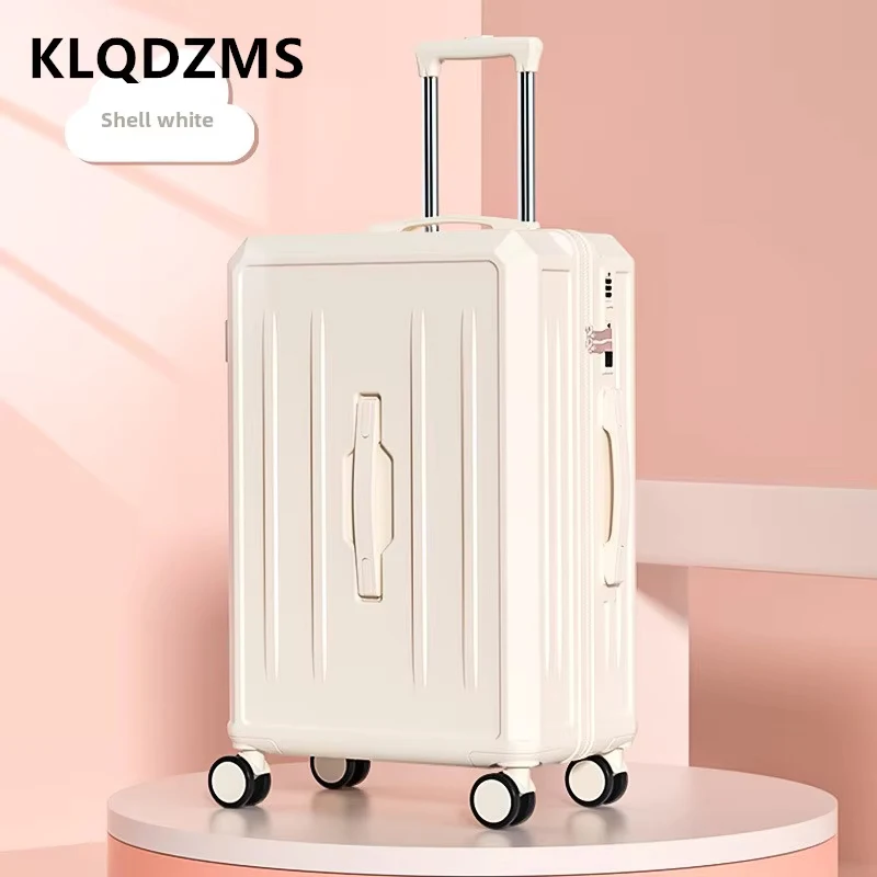 KLQDZMS กระเป๋าเดินทางขนาดใหญ่ความจุรถเข็น 20 นิ้ว PC Boarding Box 22 "24" 26 "28 นิ้ว multi-function กระเป๋าเดินทาง