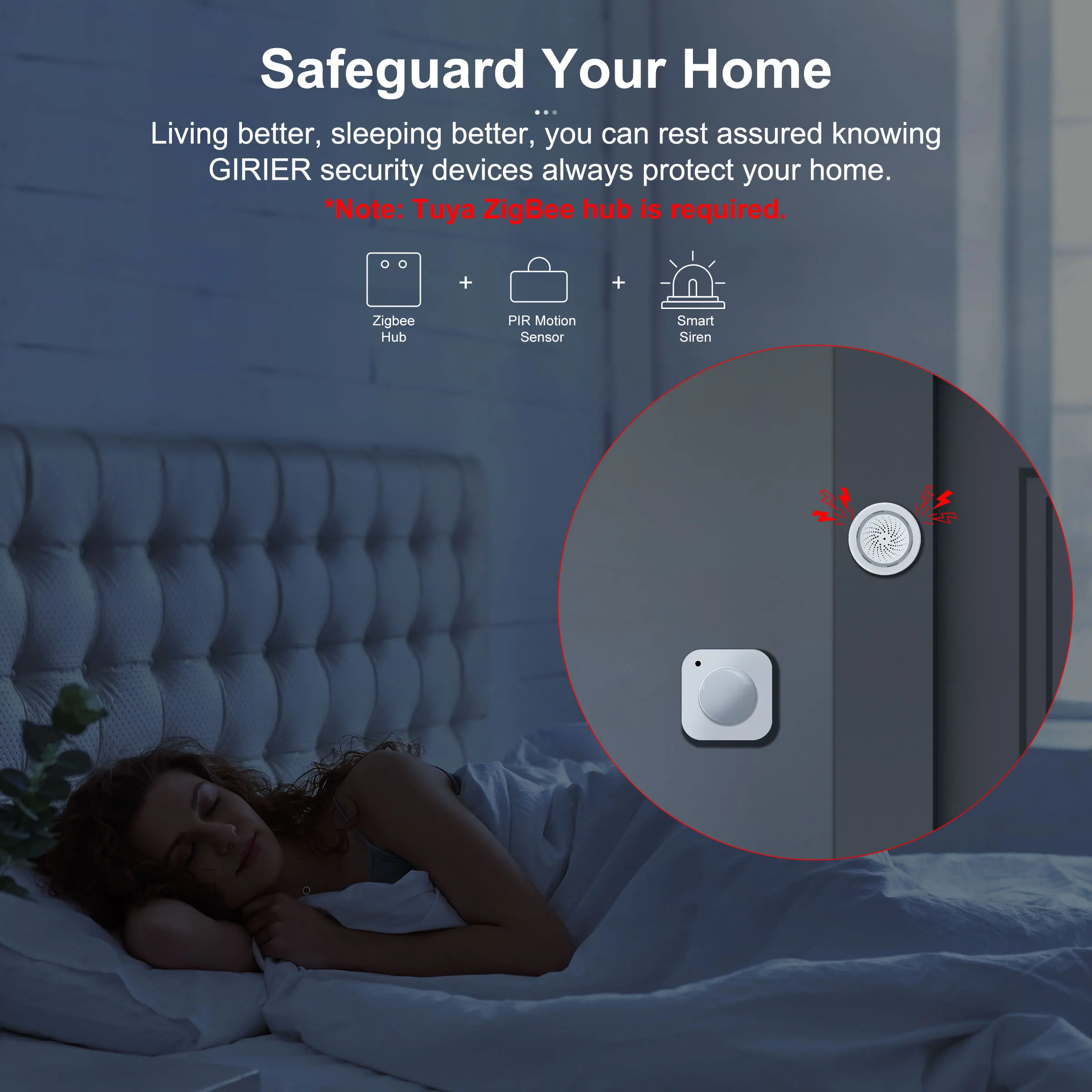 GIRIER Tuya ZigBee PIR Motion Sensor สมาร์ทเครื่องตรวจจับการเคลื่อนไหวของมนุษย์ในตัว Light Sensor สําหรับ Home Security Works Smart Life APP