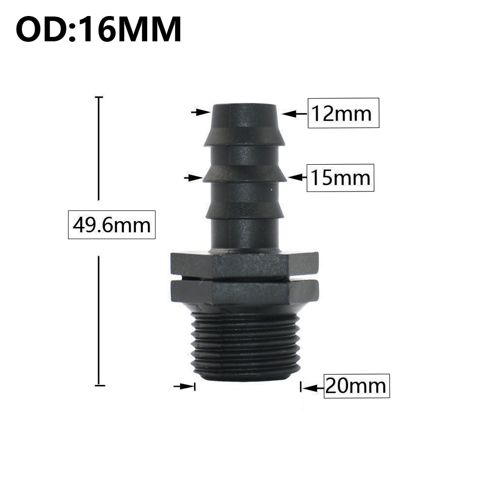 5Pc 16/20/25/32Mm Vòi Xịt Sân Vườn PE Ống Barb Cổng Kết Nối 1/2 3/4 1 "đường Chỉ May Thẳng Khuỷu Tay Khớp Nối Lắp Ghép Nông Trại Thủy Lợi Khớp