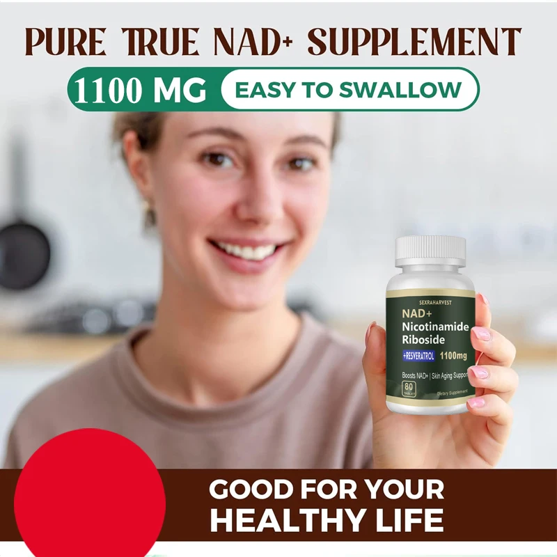NAD+ Supplements with Resveratrol,1100mg Tablet Resveratrol Capsule, Anti-aging and Cellular Health, Strengthens Immune System