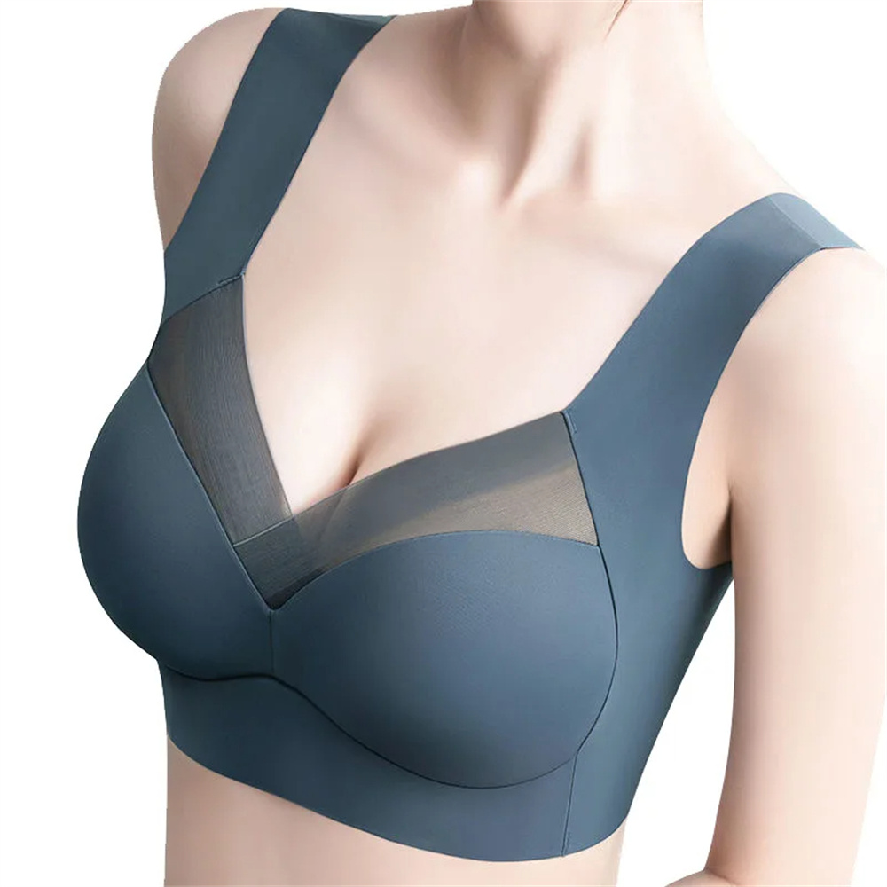 Reggiseni sportivi in pizzo da donna Reggiseno senza cuciture taglie forti Bralette Reggiseno da donna senza schienale Gilet femminile riunisce Top senza fili antiurto L-3XL