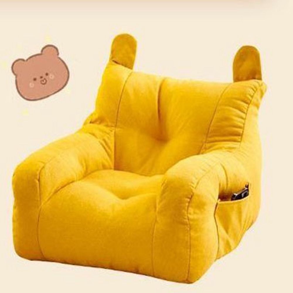Cadeira de sofá pequena macia com bolsa de armazenamento confortável sala de estar sofá preguiçoso ergonômico cadeira de sofá de urso infantil para meninos e meninas