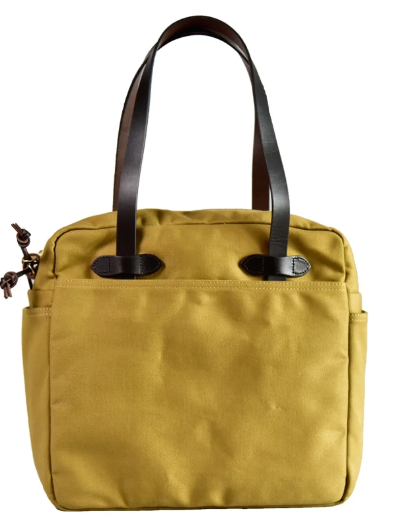 Tailor Brando 70261American Retro Oil Waxed Canvas Handbag Large Capacity Casual Fashion Simple Tote Bag Short Trip Shoulder Bag