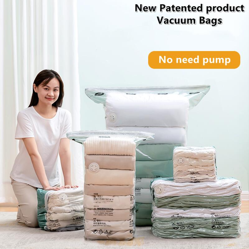 No bisogno di sacchetti per aspirapolvere con pompa, grandi sacchetti di plastica per riporre vestiti, coperte, coperture per sacchetti vuoti a compressione, accessori da viaggio