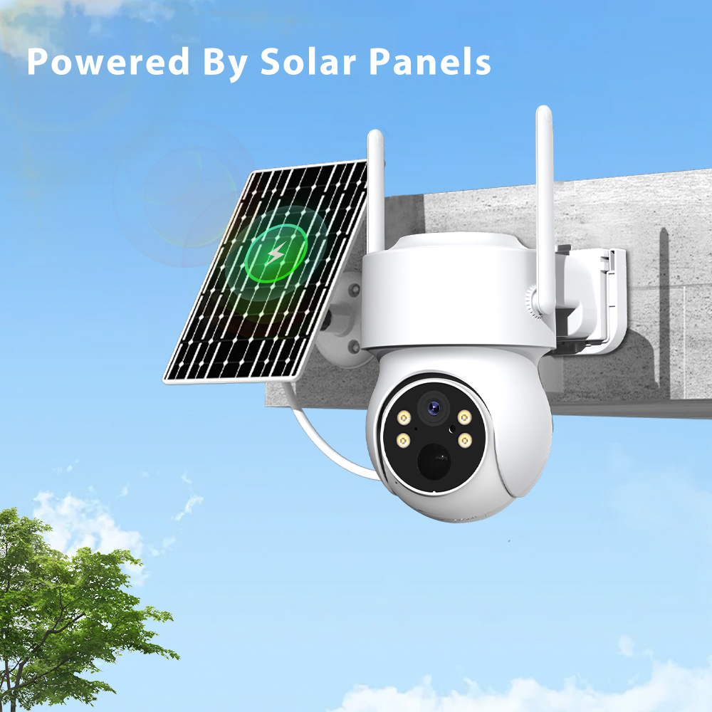 WONSDAR batería integrada WiFi PTZ cámara IP Solar inalámbrica para exteriores cámara de videovigilancia HD largo tiempo de espera iCSee