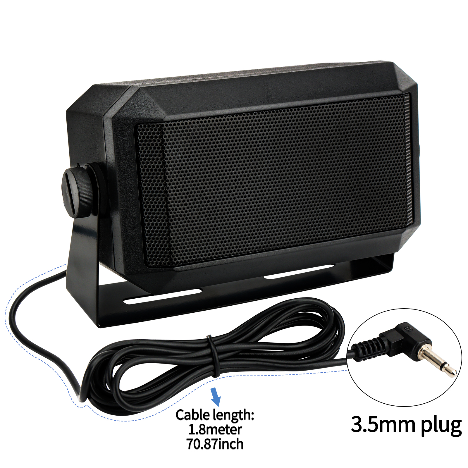 ABBREE Rectangular External Communications Speaker External Scanners for All 3.5mm Audio Plug CB Radios and Mobile Radio