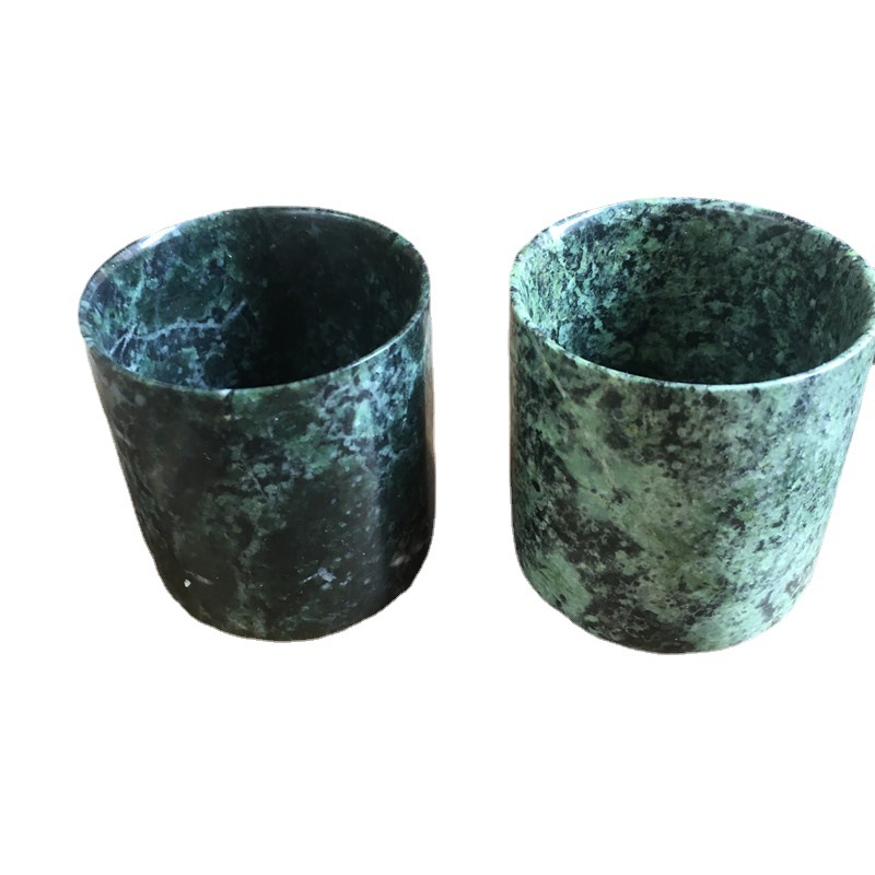 Gobelet d'eau vert foncé naturel, tonneau droit, King Stone, médecine, diversifier