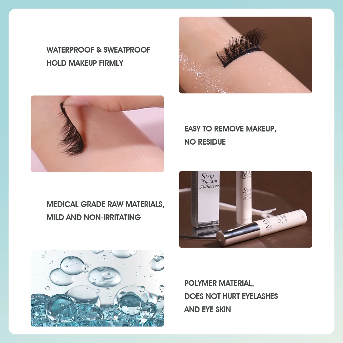 IMAGIC 5ml False Eyelash EXTENSION กาวกันน้ํา Fast แห้งยาวนาน Strong ไม่ระคายเคืองโปร่งใส Eyelash Primer เครื่องมือ