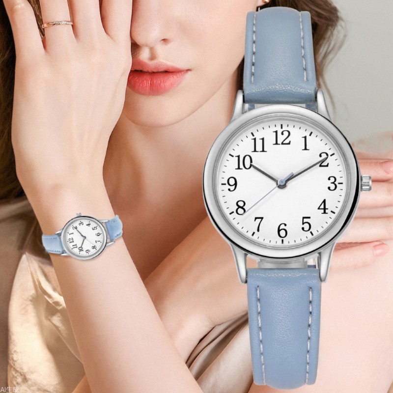 Reloj digital de cuarzo para mujer Reloj compacto con cinturón para mujer