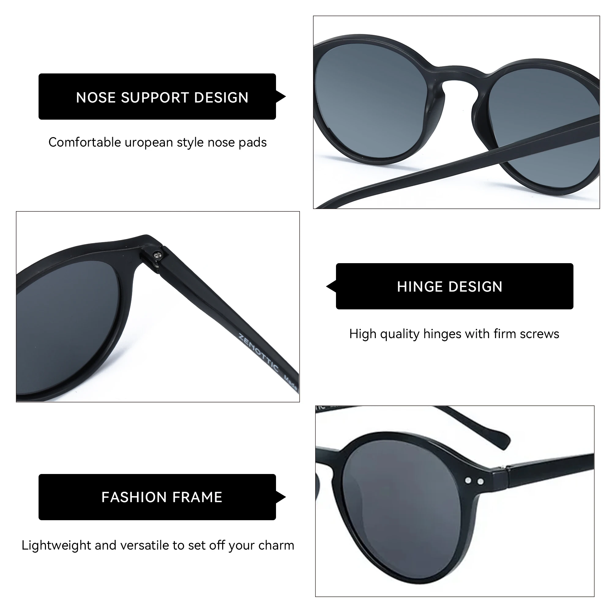 ZENOTTIC (ขนาด S) Retro Circularแว่นตากันแดดPolarized 2024 ผู้ชายผู้หญิงวินเทจแว่นตากันแดดรอบเล็กUV400 แว่นตาShades