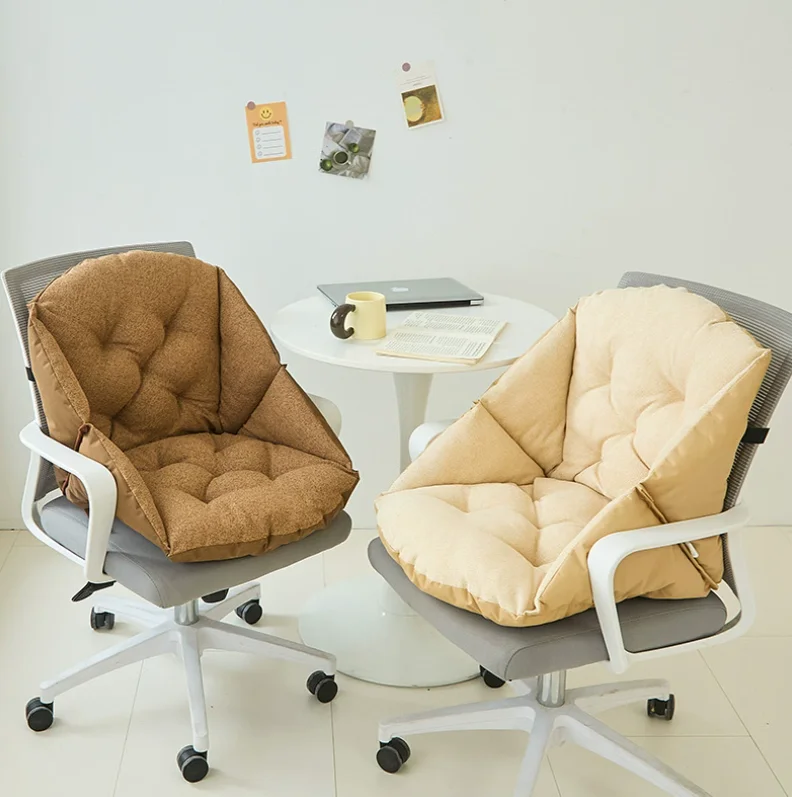 Cojín de silla de algodón de color sólido, cojín de asiento de una sola pieza con aislamiento grueso