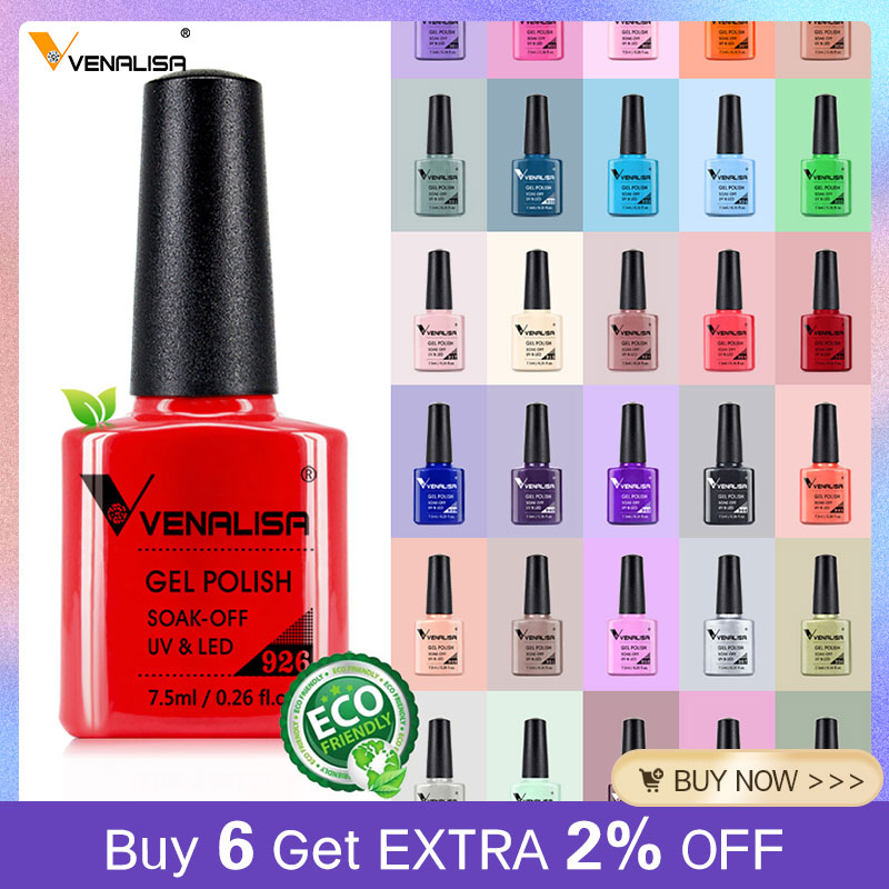 Venalisa 7.5Ml Gel Móng Tay Ba Lan 60 Màu Lấp Lánh Hiệu Móng Tay Nghệ Thuật Làm Móng Top Phối Ngâm Tắt tráng Men Tia UV Gel Dầu Bóng