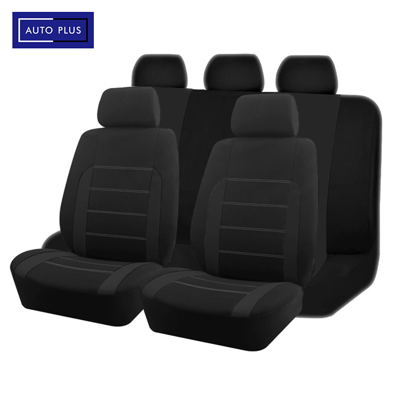 AUTO PLUS Uniwersalne pokrowce na fotele samochodowe z tkaniny pasujące do większości samochodów SUV Truck Van Akcesoria samochodowe Pokrowce na fotele samochodowe