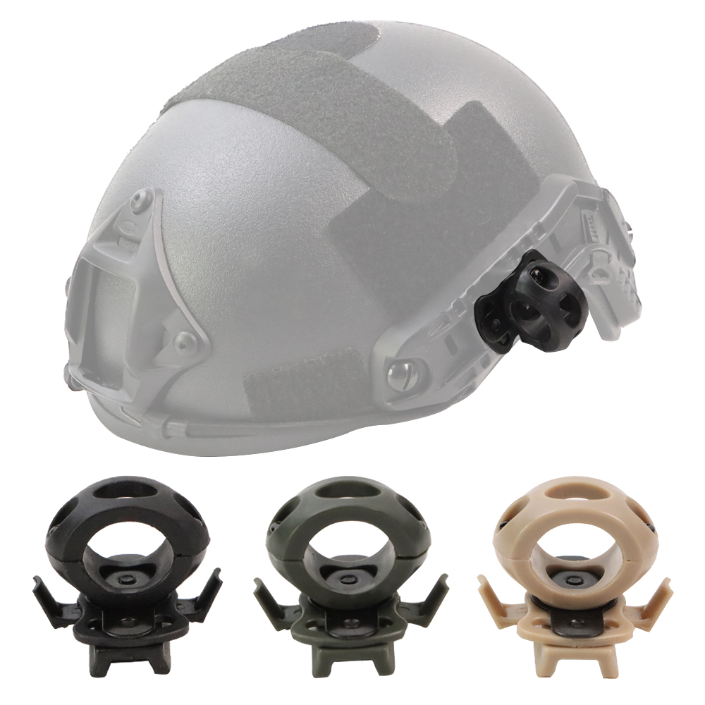 BOOIU casco táctico linterna abrazadera montaje 360 grados de liberación rápida Universal Rail casco luz antorcha soporte adaptador