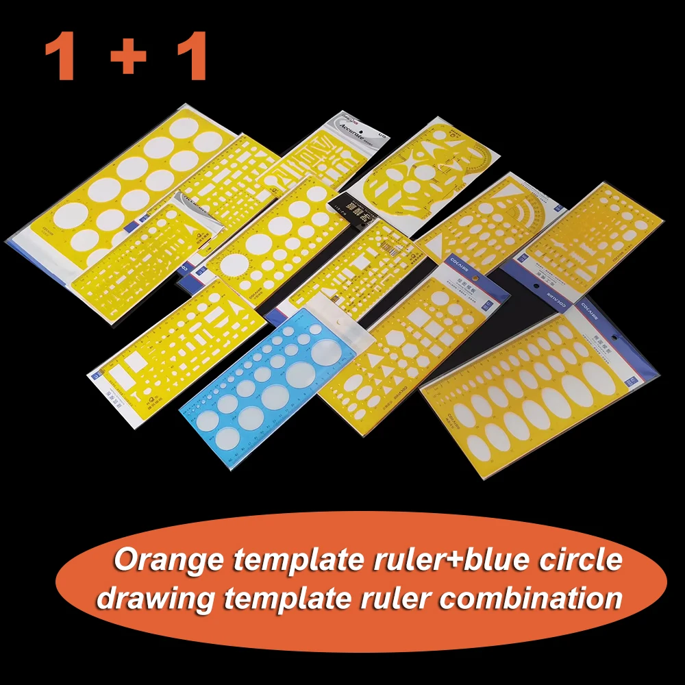 1 Pcs Green Plastic Quality Professional Surveying And Mapping Drawing Tools Foot Ten Kinds Of Style Multipurpose Template Ruler